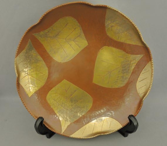 Amazon.co.jp: 玉川堂 葉文 菓子器 鎚起銅器 銅虫ペン皿セット